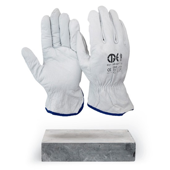 GUANTE FLOR VACUNO GRIS T 8 BLISTER CAJA/120UDS