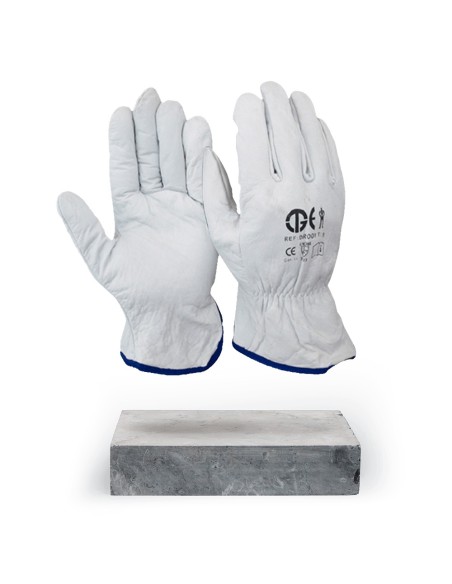 GUANTE FLOR VACUNO GRIS T 8 BLISTER CAJA/120UDS