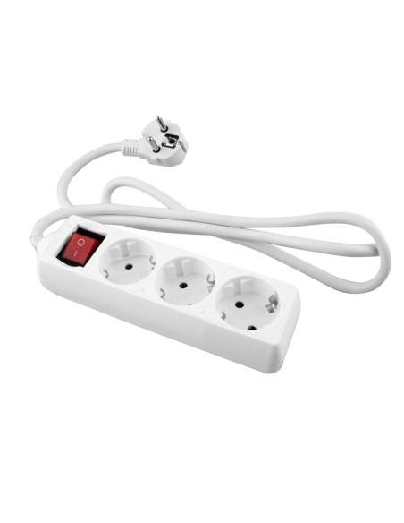 REGLETA BLANCA 3 TOMAS C/INTERRUPTOR 1,5M **