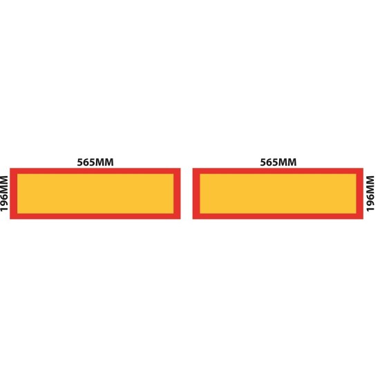 PLACA DOBLE DE VEHICULO LARGO 565 X 196 CM (PRECIO  2UD)