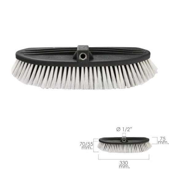 CEPILLO PARA CAMION/AUTOBUS 33CM CERDAS PVC ROSCA METALICA