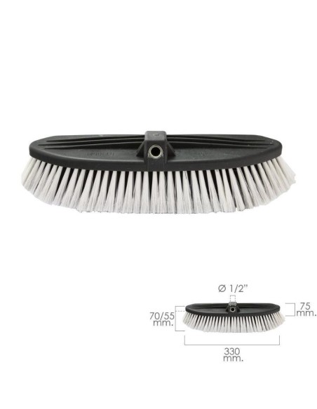 CEPILLO PARA CAMION/AUTOBUS 33CM CERDAS PVC ROSCA METALICA