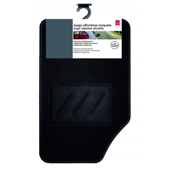 JUEGO DE ALFOMBRAS DE MOQUETA NEGRA SIL