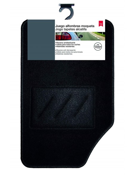 JUEGO DE ALFOMBRAS DE MOQUETA NEGRA SIL