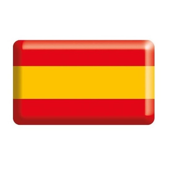 ADHESIVO RESINA BANDERA ESPAÑA RECTANGULAR 48MM X 26MM