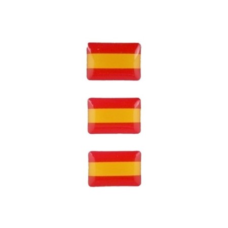 ADHESIVO RESINA 3 BANDERAS DE ESPAÑA 16MM X 11MM