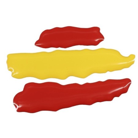 ADHESIVO RESINA BANDERA DE  ESPAÑA RASGADA 48MM X 26MM