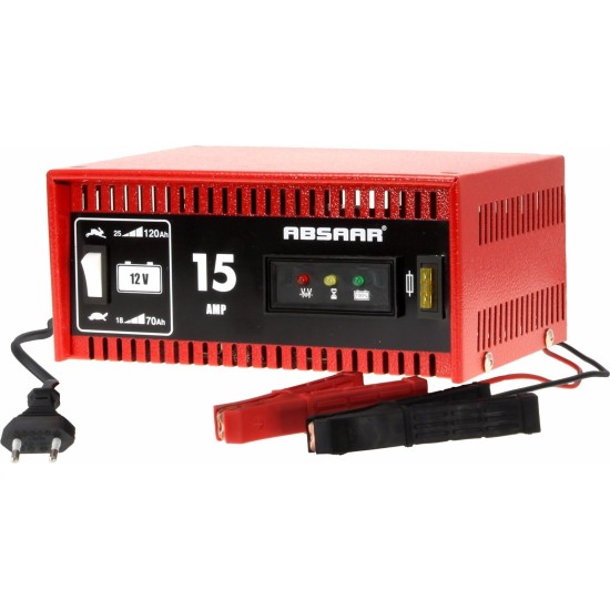 CARGADOR DE BATERIA METALICO  15 AMP ( 18-120AH)