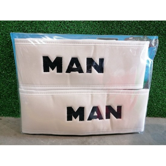FALDONES DE ASIENTO POLIPIEL CON LOGO MAN 2UDS