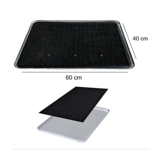 ALFOMBRA DESINFECTANTE DE CALZADO GRIS 60CM X 40 CM X 1CM