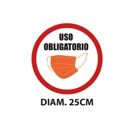 ADHESIVO USO OBLIGATORIO DE MASCARILLA 25CM
