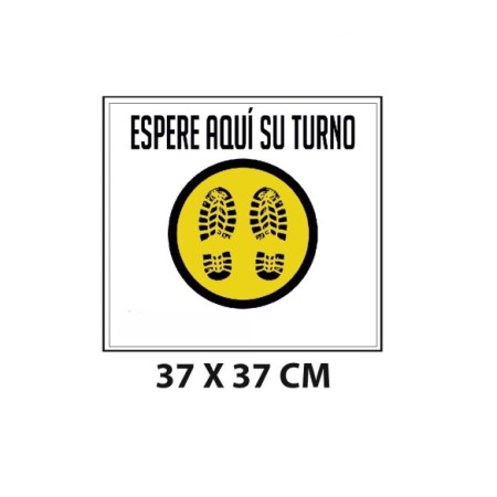 ADHESIVO ESPERE SU TURNO 37CM X 37CM