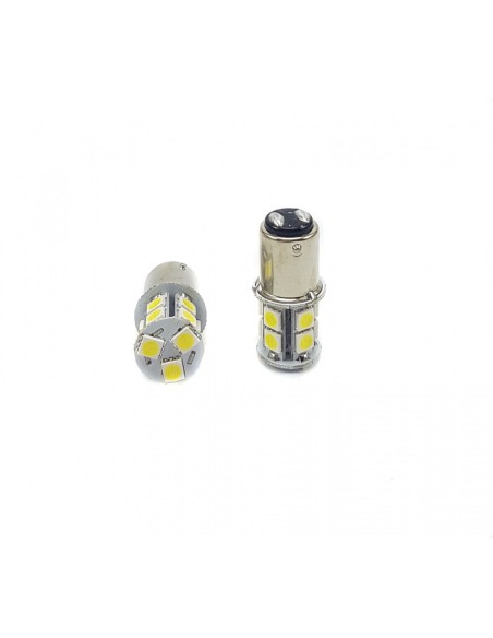 LAMPARA 12V LED 2 POLOS BAY15D WHITE 6000K 4W 13SMD 2UDS