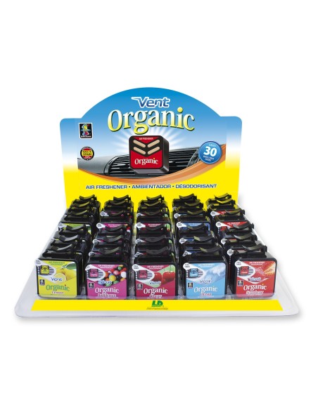 EXP.AMBIENTADOR DE REJILLA ORGANIC LD AROMAS SURTIDOS 30UDS (PRECIO 1UD)
