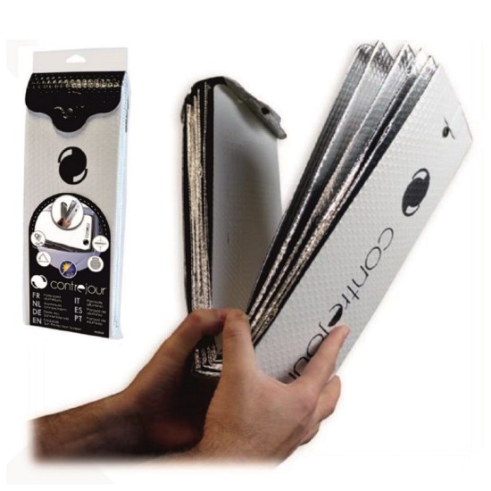 PARASOL DELANTERO BLANCO PLEGABLE T/L 130X70 EXTRA RIGIDO