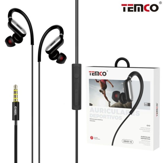 AURICULARES DEPORTIVOS "CON CABLE" + MICRO ER01N C/10