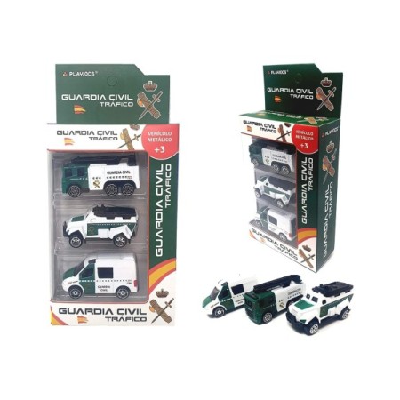 VEHICULOS GUARDIA CIVIL DE TRAFICO METALICOS PACK 3 UDS