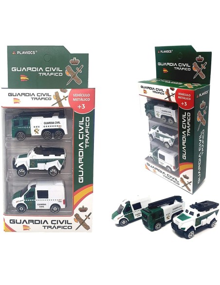 VEHICULOS GUARDIA CIVIL DE TRAFICO METALICOS PACK 3 UDS