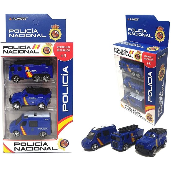 VEHICULOS POLICIA NACIONAL METALICOS PACK 3 UDS