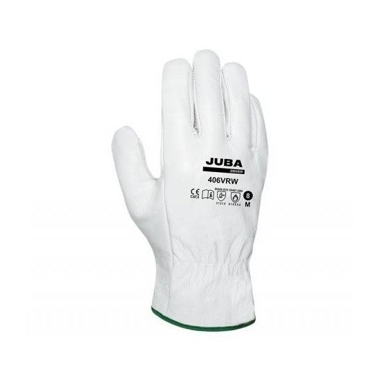 GUANTE JUBA FLOR VACUNO GRIS TALLA 8 BLISTER CAJA/120UDS