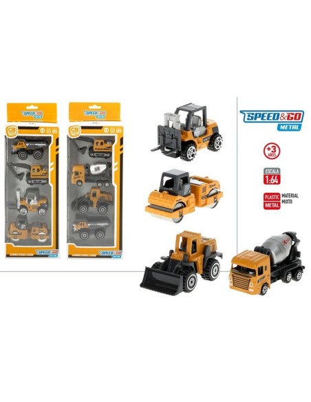 VEHICULOS CONSTRUCCION METAL 1/64 PACK 4UDS