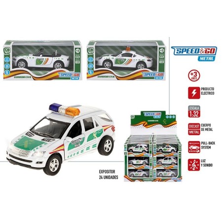 COCHE GUARDIA CIVIL METAL 1:32 LUZ Y SONIDO 3/SURT EXP.24UDS
