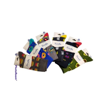 CALCETIN ALGODON SIN COSTURA DIBUJOS SURTIDOS T 35/40