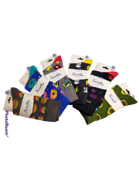 CALCETIN ALGODON SIN COSTURA DIBUJOS SURTIDOS T 35/40