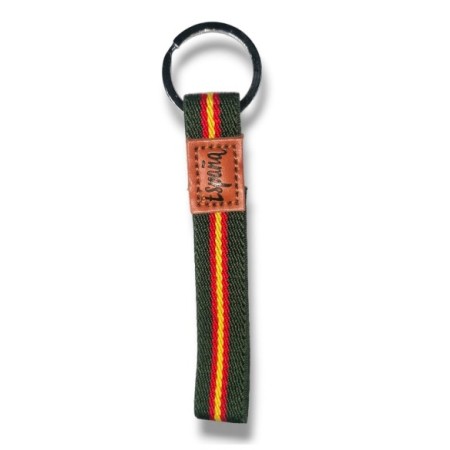 LLAVERO BANDERA DE ESPAÑA VERDE C/CUERO