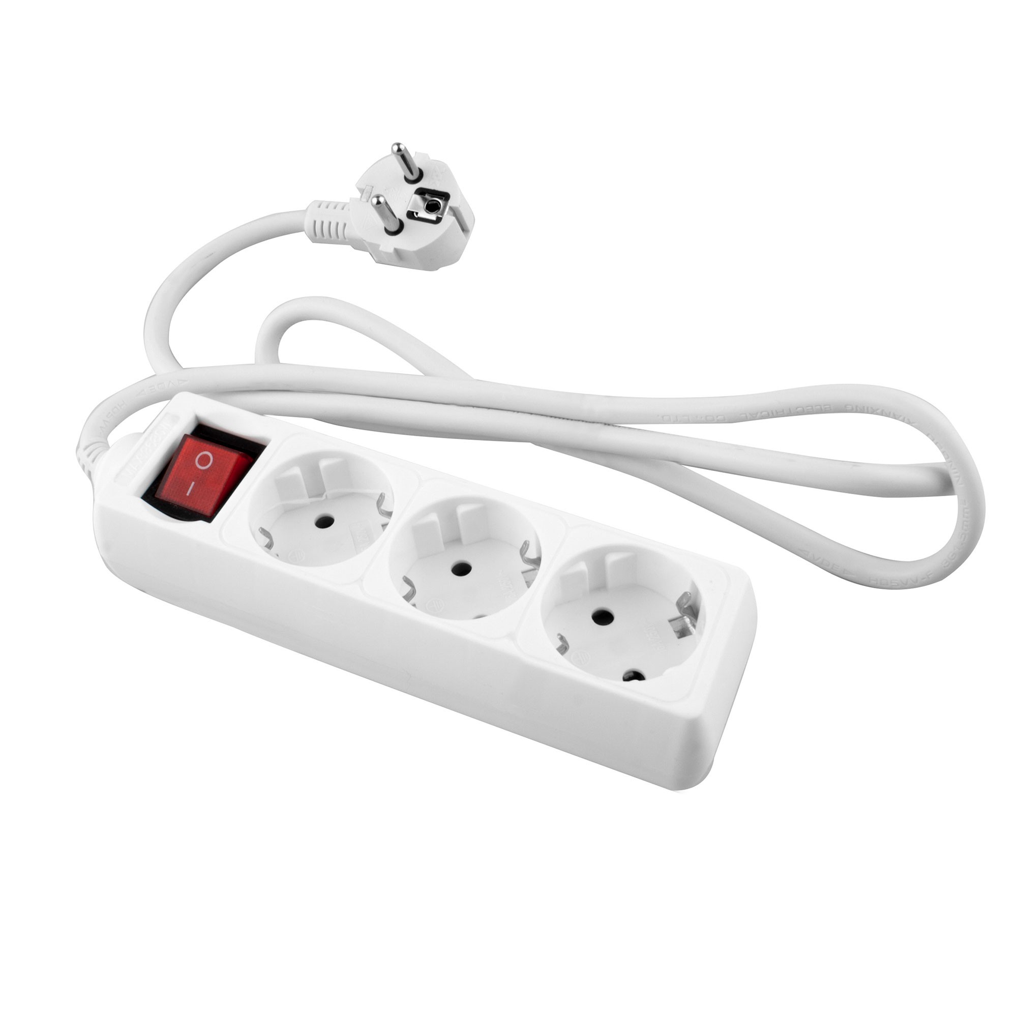 Comprar REGLETA BLANCA 3 TOMAS CON INTERRUPTOR 1,5 METROS en