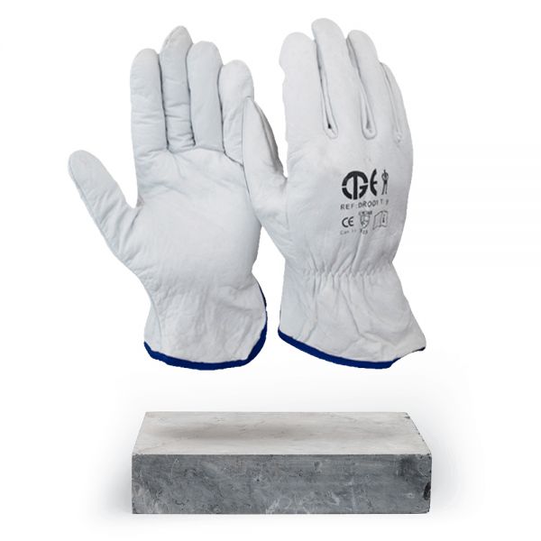 GUANTE FLOR VACUNO GRIS TALLA 9 BLISTER