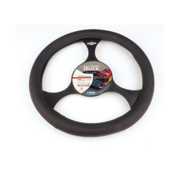 FUNDA DE VOLANTE DE CAMION 100% PIEL NEGRA TALLA 46-48