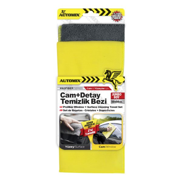 BAYETAS PROFESIONALES CRISTALES Y MULTIUSOS XL 50X50 PACK 2UDS  AUTOMIX