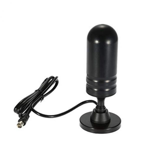 ANTENA CORTA DE TV CON AMPLIFICADOR BASE IMANTADA