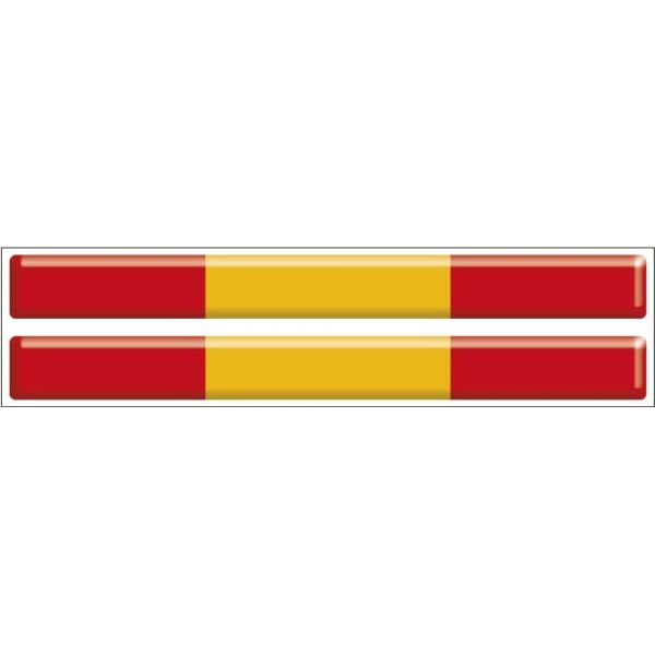 ADHESIVO RESINA 2 BANDERAS ESPAÑA RECTANGULAR FINA 100MM X 10MM