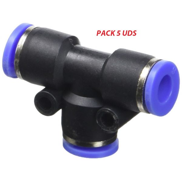 CONECTOR DE AIRE TIPO T  D6 6MM PACK 5UD (PRECIO X 1UD)