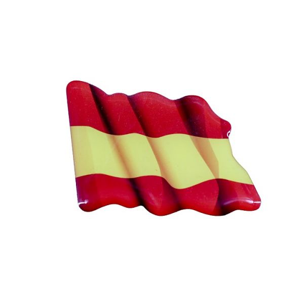 Pegatina de resina 3D bandera de España, 19x31mm, para coche, 4u.