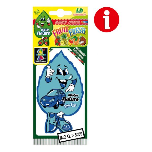 AMBIENTADOR DE CELULOSA LD AROMA COCHE NUEVO 1UD  MISTER NATURE