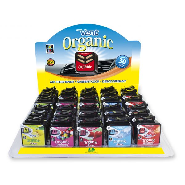 EXP.AMBIENTADOR ORGANICO DE REJILLA AROMA SURTIDOS 30UDS