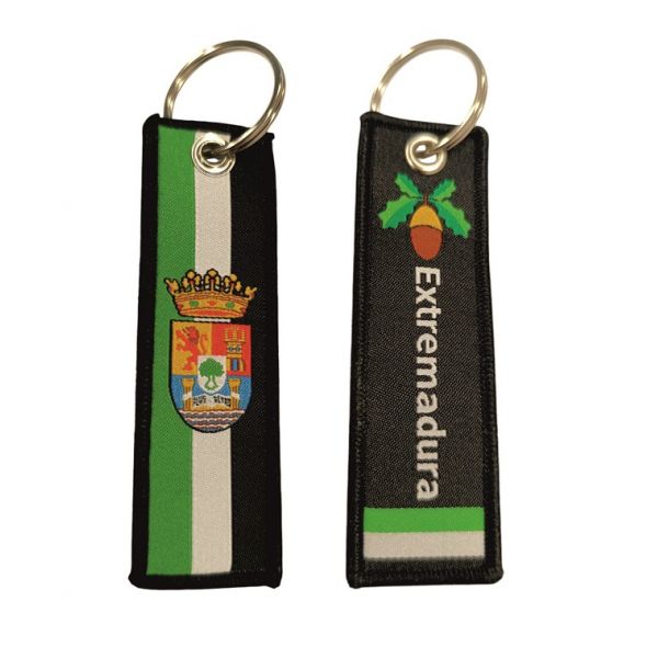 LLAVERO TELA BANDERA EXTREMADURA BORDADA