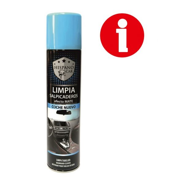 LIMPIA SALPICADERO MATE AROMA COCHE NUEVO 400ML C/6 HISPANOCAR