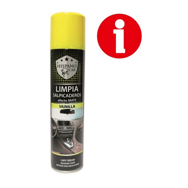 LIMPIA SALPICADERO MATE AROMA VAINILLA 400ML C/6 HISPANOCAR