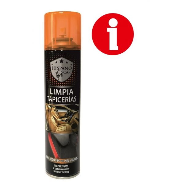 LIMPIA TAPICERIAS ESPECIAL 2 EN 1 TEXTIL/PIEL 400ML C/6 HISPANOCAR