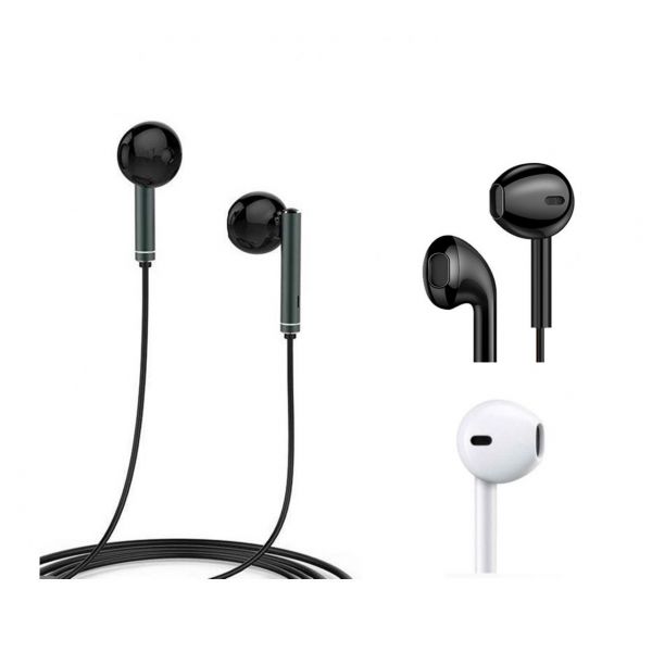 AURICULARES CON CABLE + MICRO BLANCO/NEGRO 1,2M