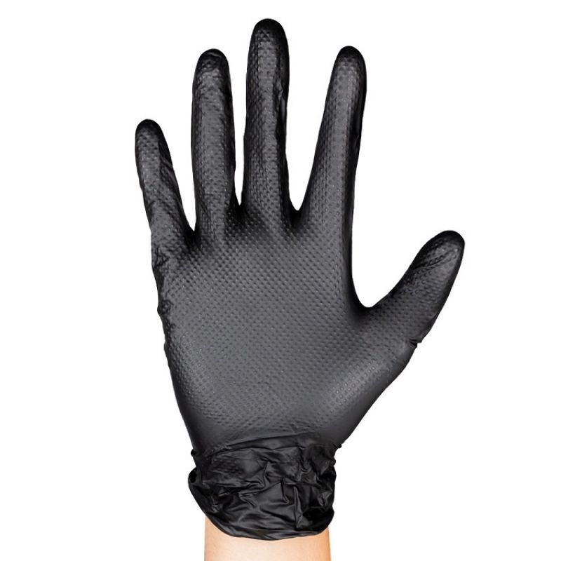 CAJA 50 GUANTES DE NITRILO DIAMANTADO NARANJA PREMIUM TALLA M